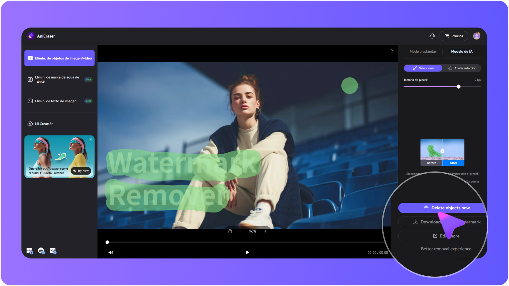 remove video watermark with AI