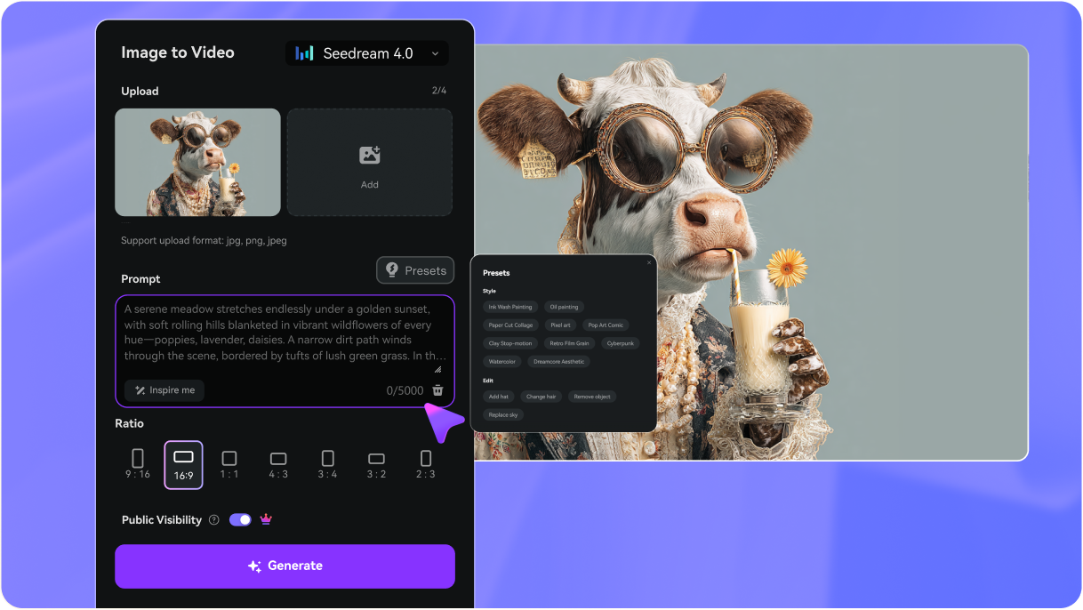 step2 Upload Image & Type a Prompt