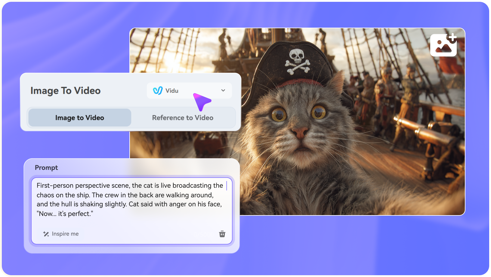 step2 choose vidu ai model and upload an image